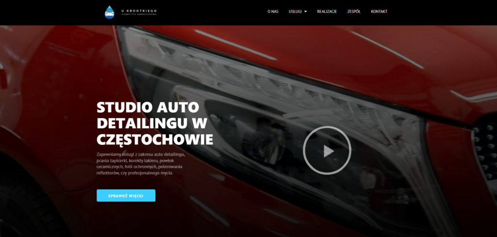 Strona internetowa dla auto detailingu