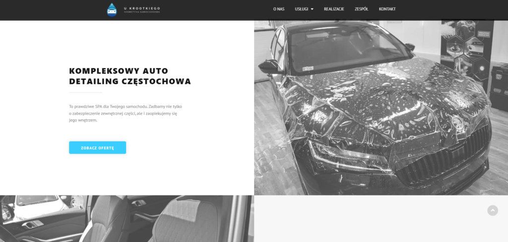 Strona internetowa dla auto detailingu