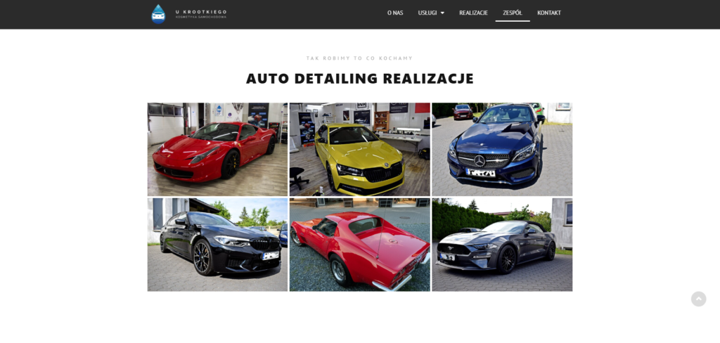 Strona internetowa dla auto detailingu